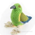 Corduroy parrot cotton rope plush squeaky dog toy